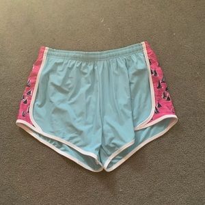 Krass & Co blue with pink sailboat shorts